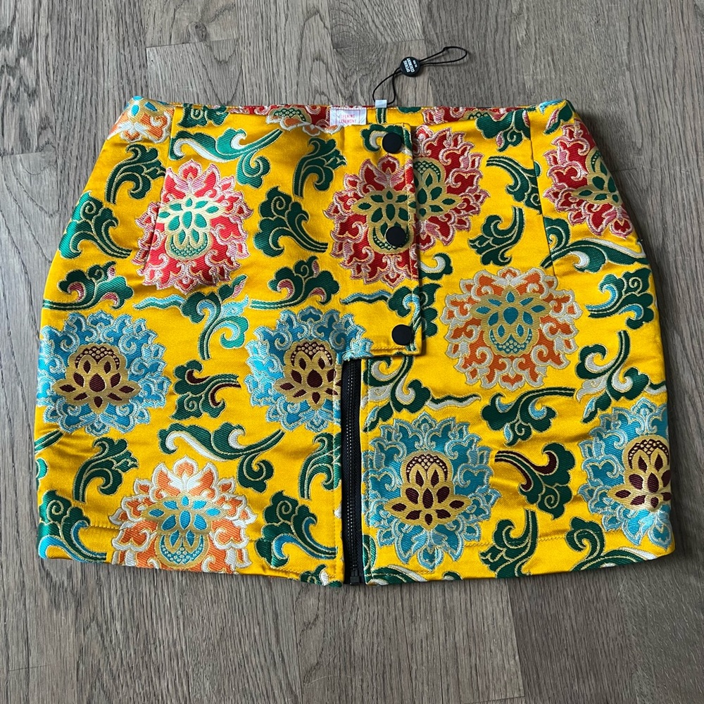 Silk Jacquard Mini Skirt NWT